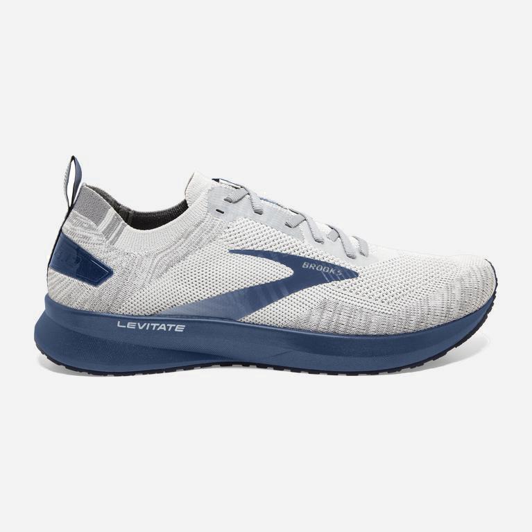 Brooks Men's Levitate 4 Road Running Shoes Singapore - Grey/Oyster/Blue (42167-DHYV)